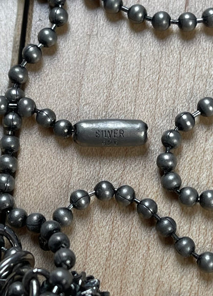 Number (N)ine 925 Silver Double Skull Necklace