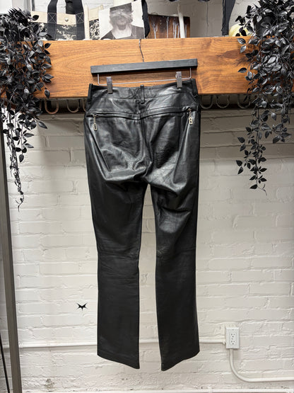 Vintage 90s Dirk Bikkembergs Black Lambskin Leather Trousers