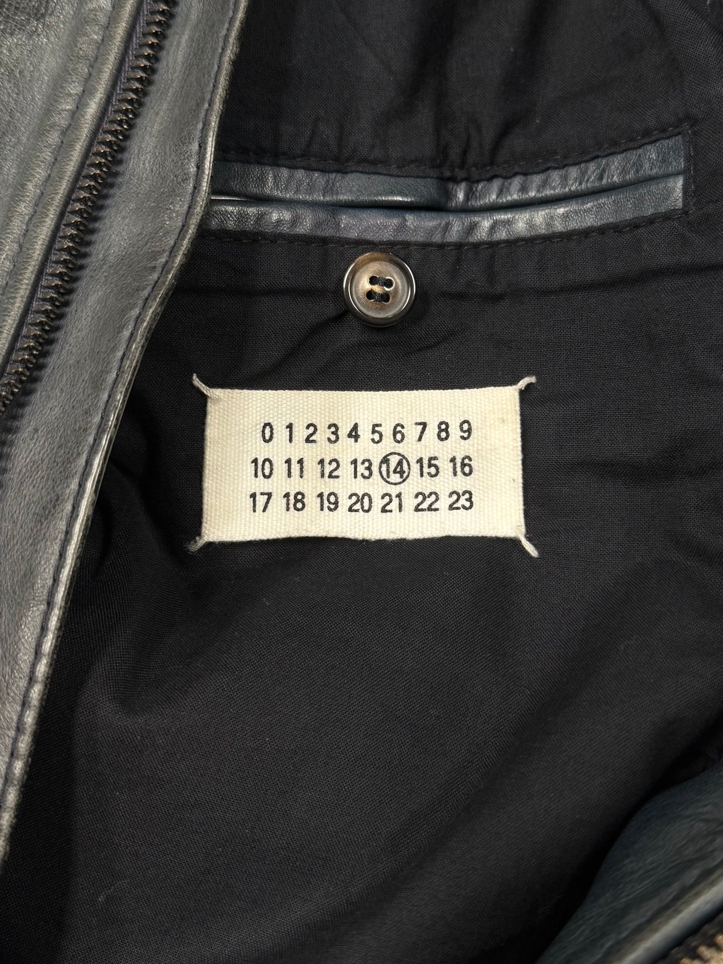 Maison Martin Margiela ‘Faded Blue’ Calf Leather 5-Zip Jacket
