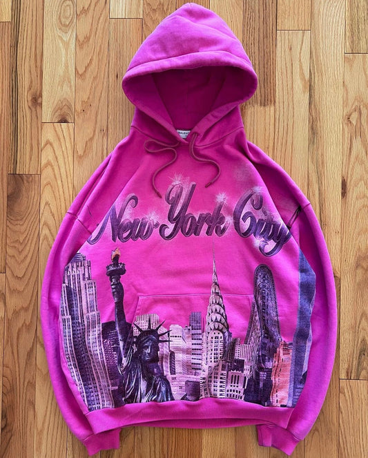 Spring Summer 2017 Balenciaga Airbrushed ‘New York City’ Graphic Hoodie