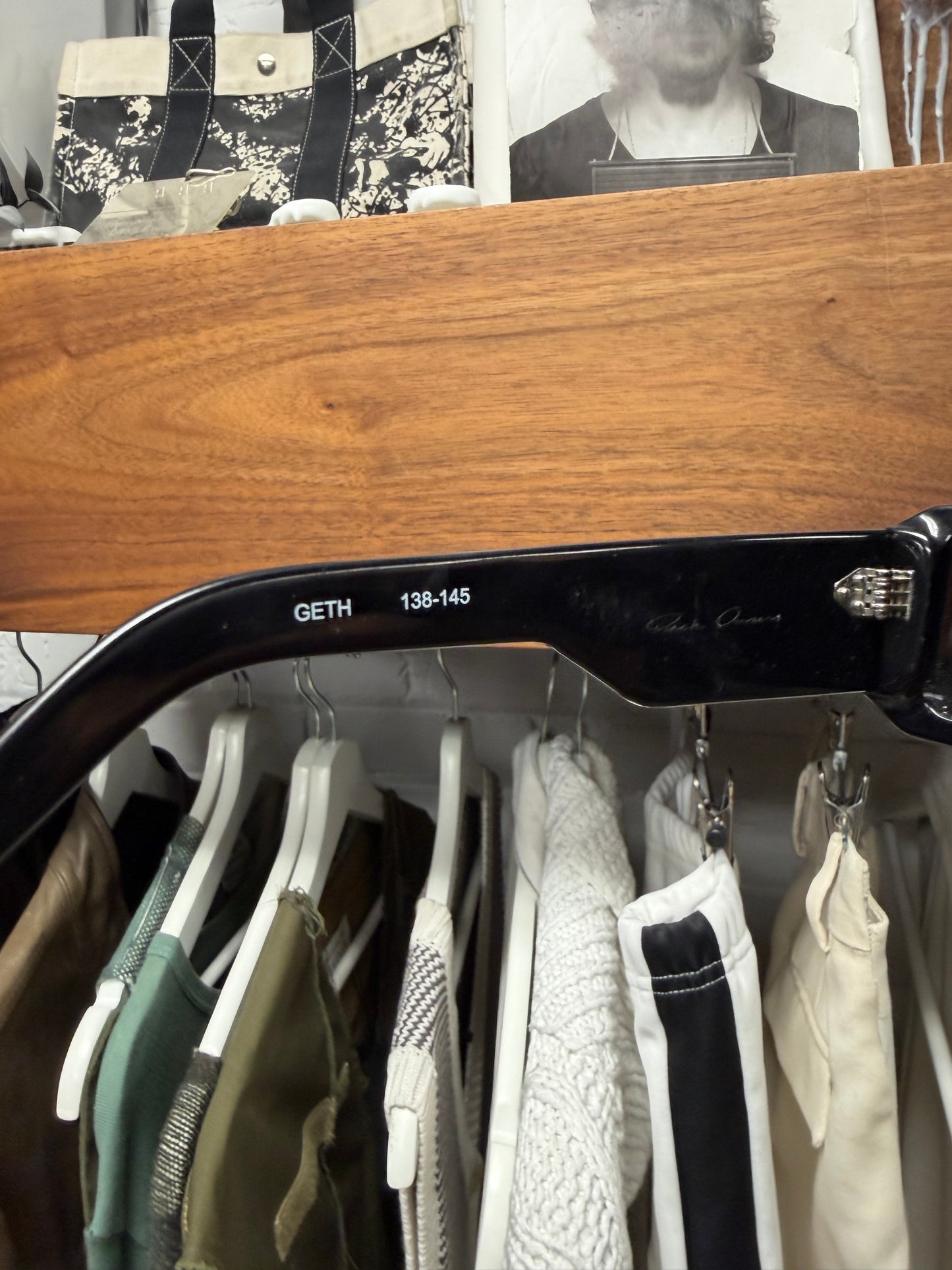 Rick Owens ‘Geth’ Box Shape Black Tinted Sunglasses