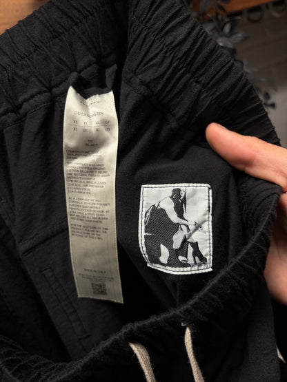 AW2024 Rick Owens ‘Porterville’ Creatch Black Cotton Wide Leg Cargo Pants