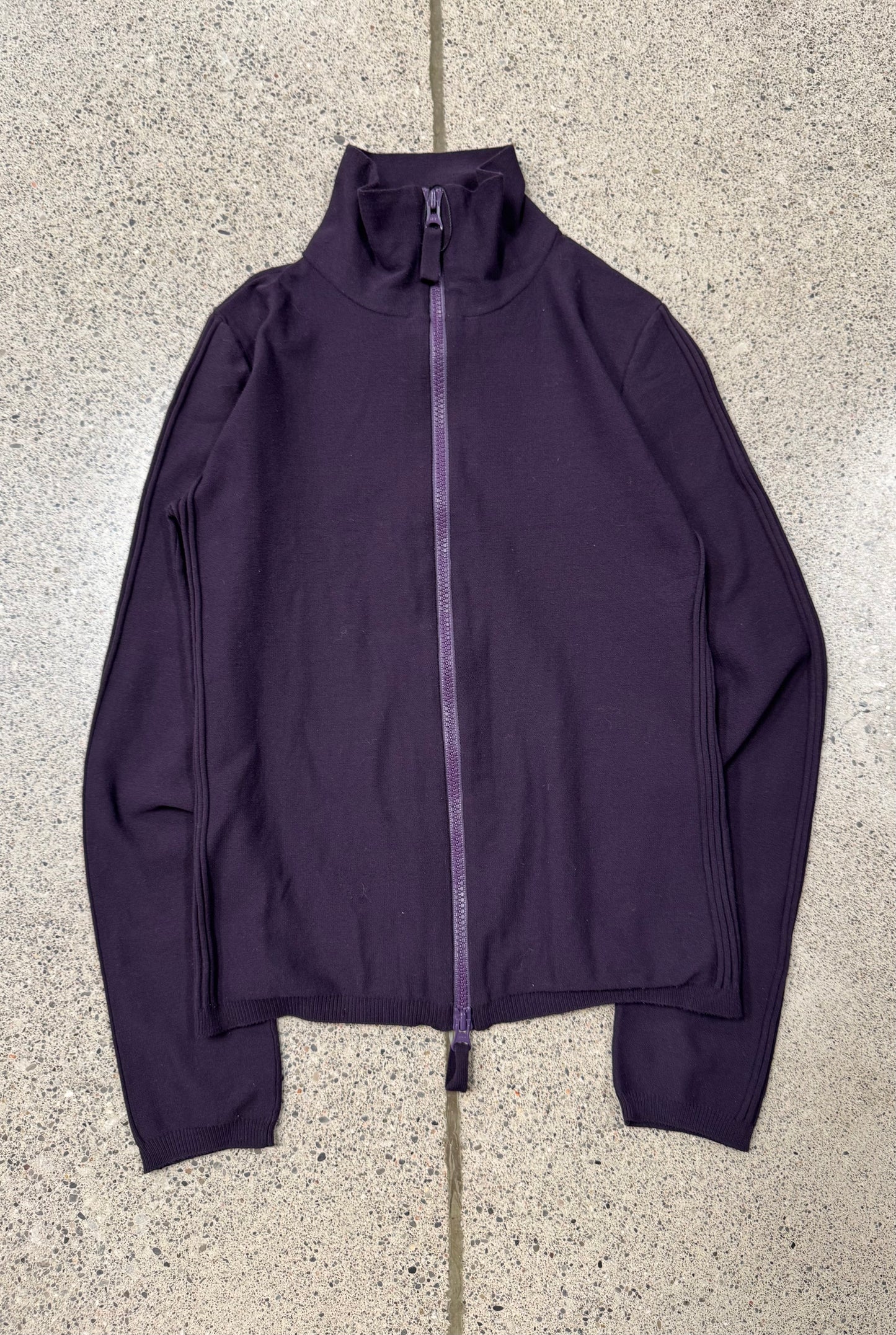 Jean Paul Gaultier Ribbed Purple Track Jacket