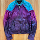 Spring Summer 2009 Gucci by Alessandro Michele Gradient Dyed Turquoise/Purple Leather Jacket