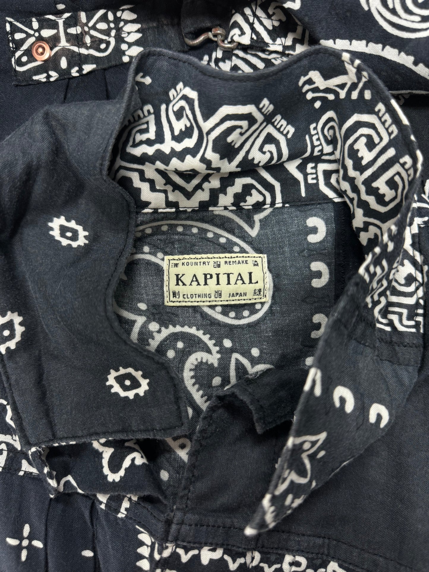 SS2024 Kapital Black Paisley Patchwork ‘Type 1’  Trucker Jacket