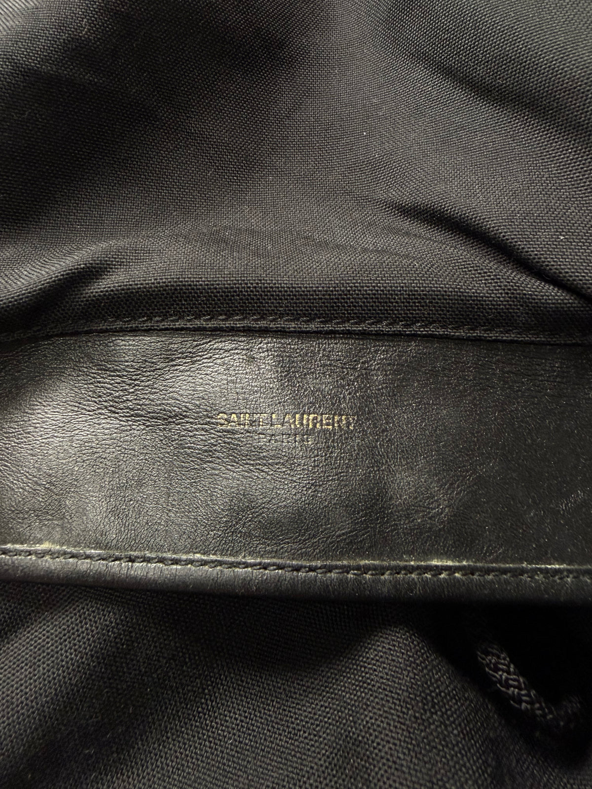 Saint Laurent Black Canvas ‘Explorer’ Backpack with Leather Trim
