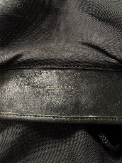 Saint Laurent Black Canvas ‘Explorer’ Backpack with Leather Trim