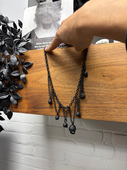 SS2006 Number (N)ine ‘Welcome to the Shadows’ Brass Multi-Skull Head Necklace