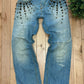 AW2004 Dolce & Gabbana ‘Studded’ Light Wash Blue Bootcut Denim