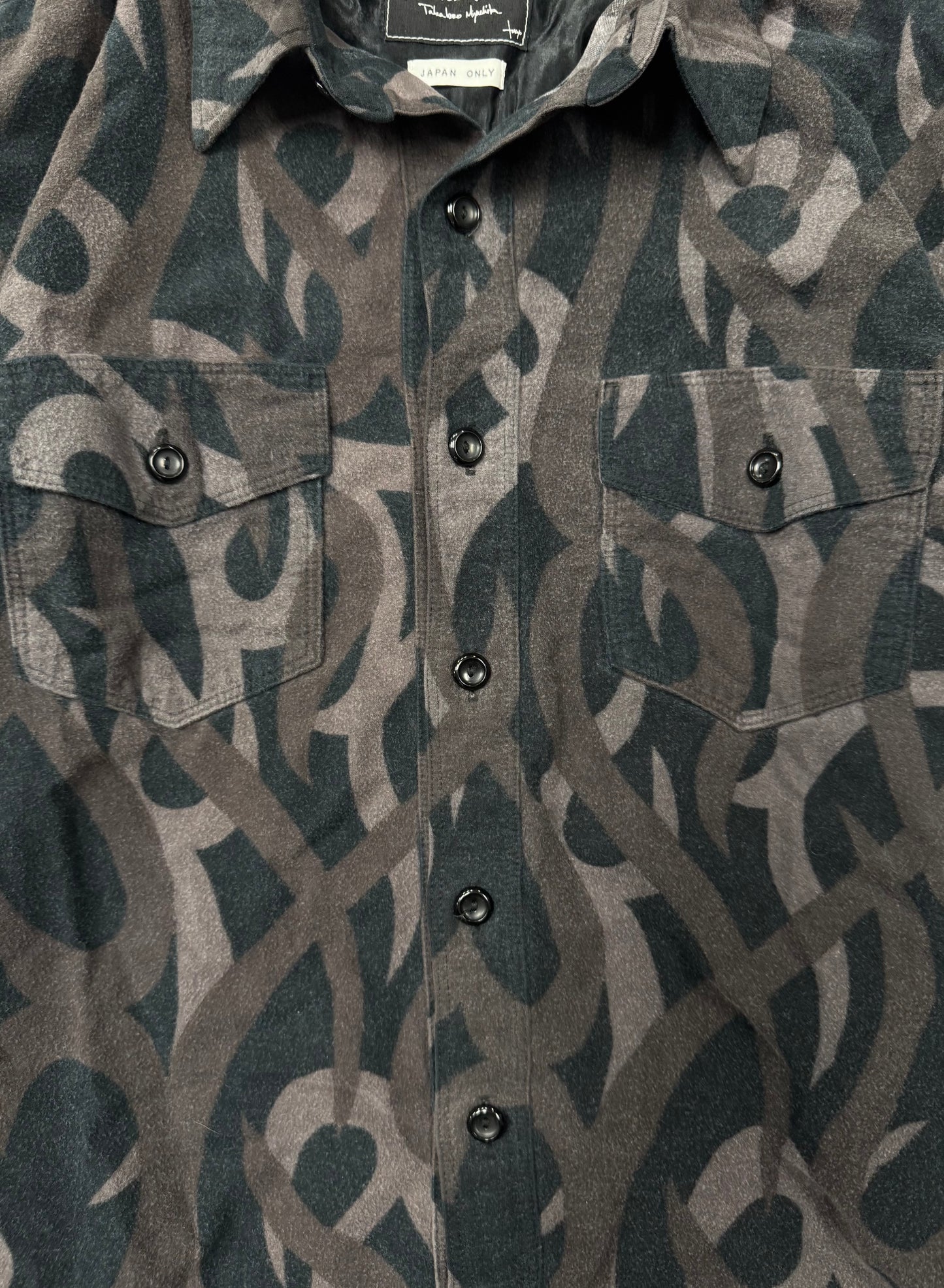 AW2004 Number (N)ine Tribal Print Button Down Shirt