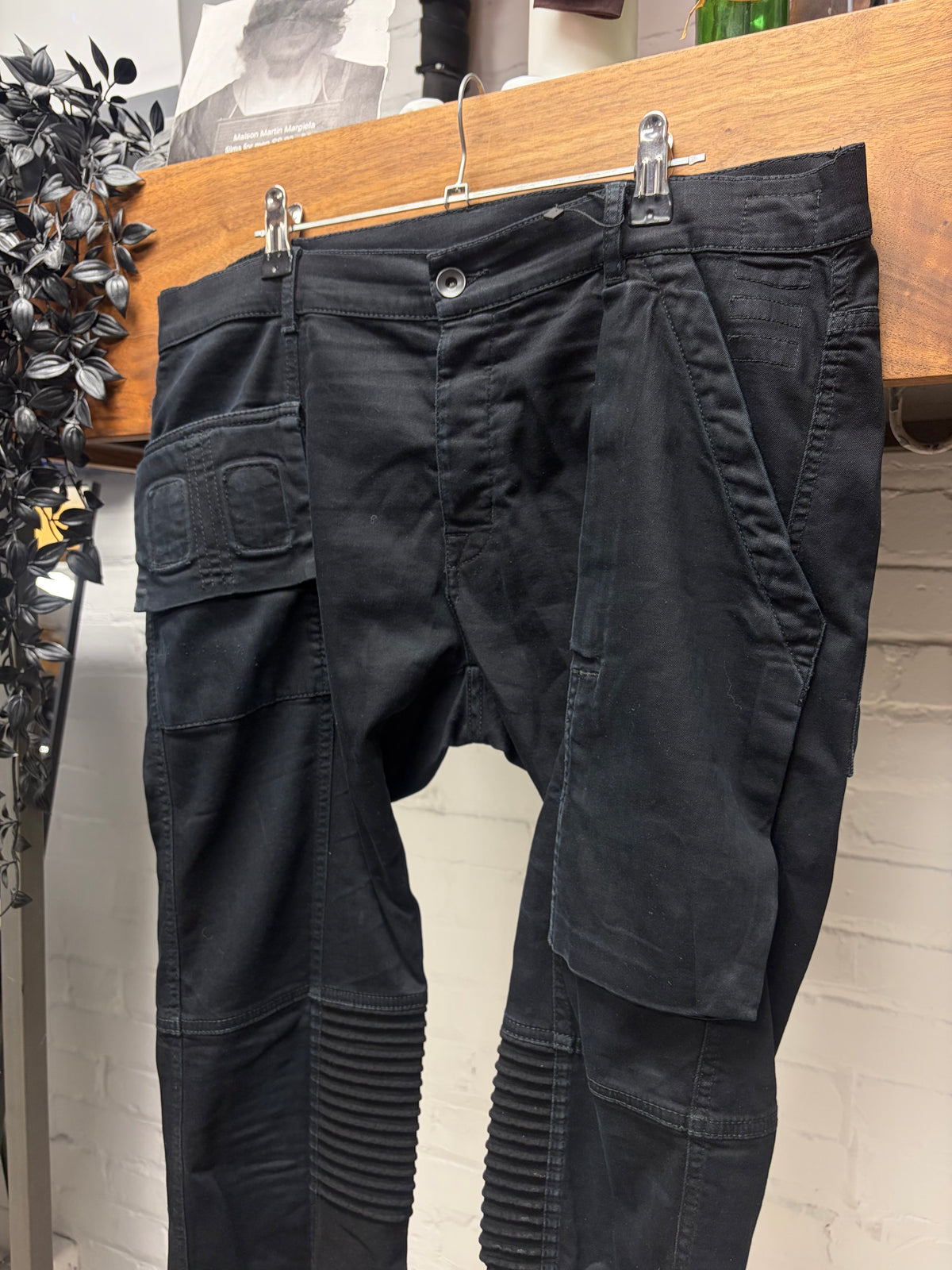AW2014 Rick Owens 'Moody' Memphis 'Black Inside' Skinny Cargo Denim