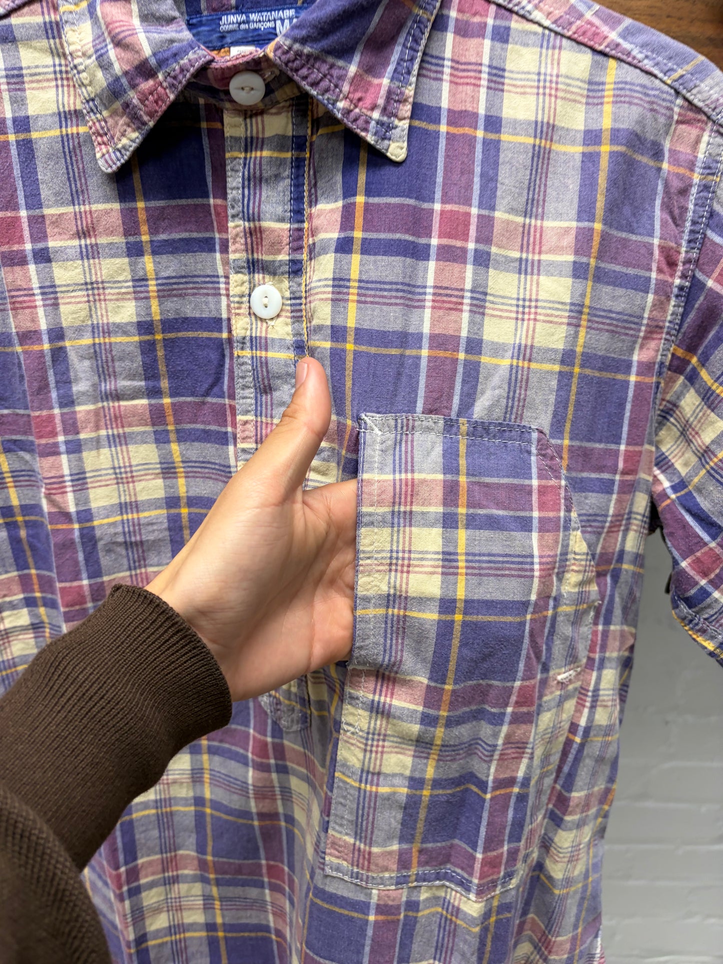 SS2006 Junya Watanabe x Post Overalls Gingham Plaid Short Sleeve Button Up Shirt