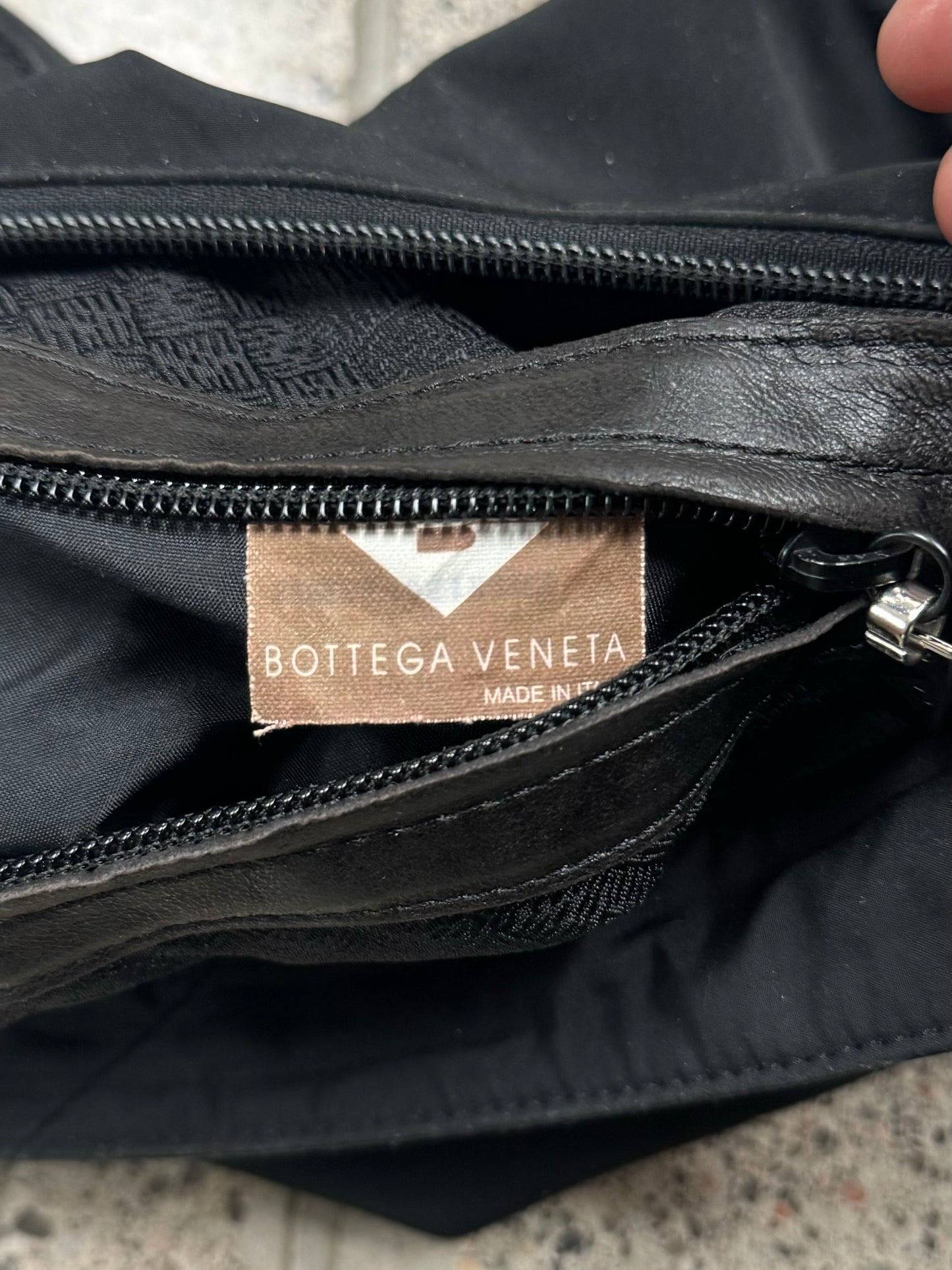 Bottega Veneta Black Canvas Hobo Bag