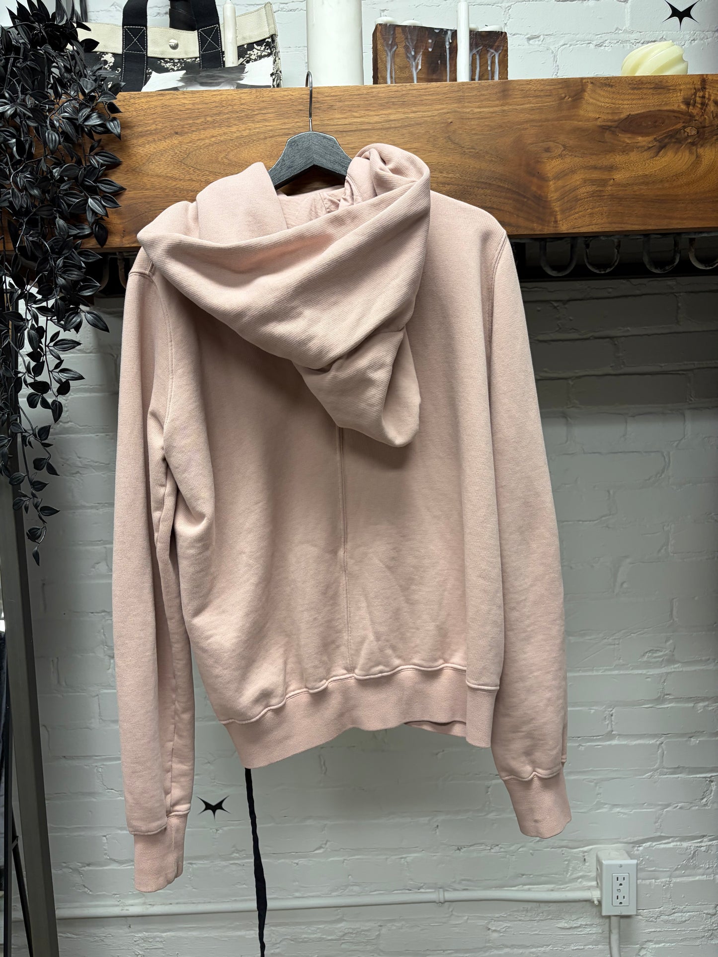 Rick Owens ‘Mountain Zip’ Faded Pink Hoodie