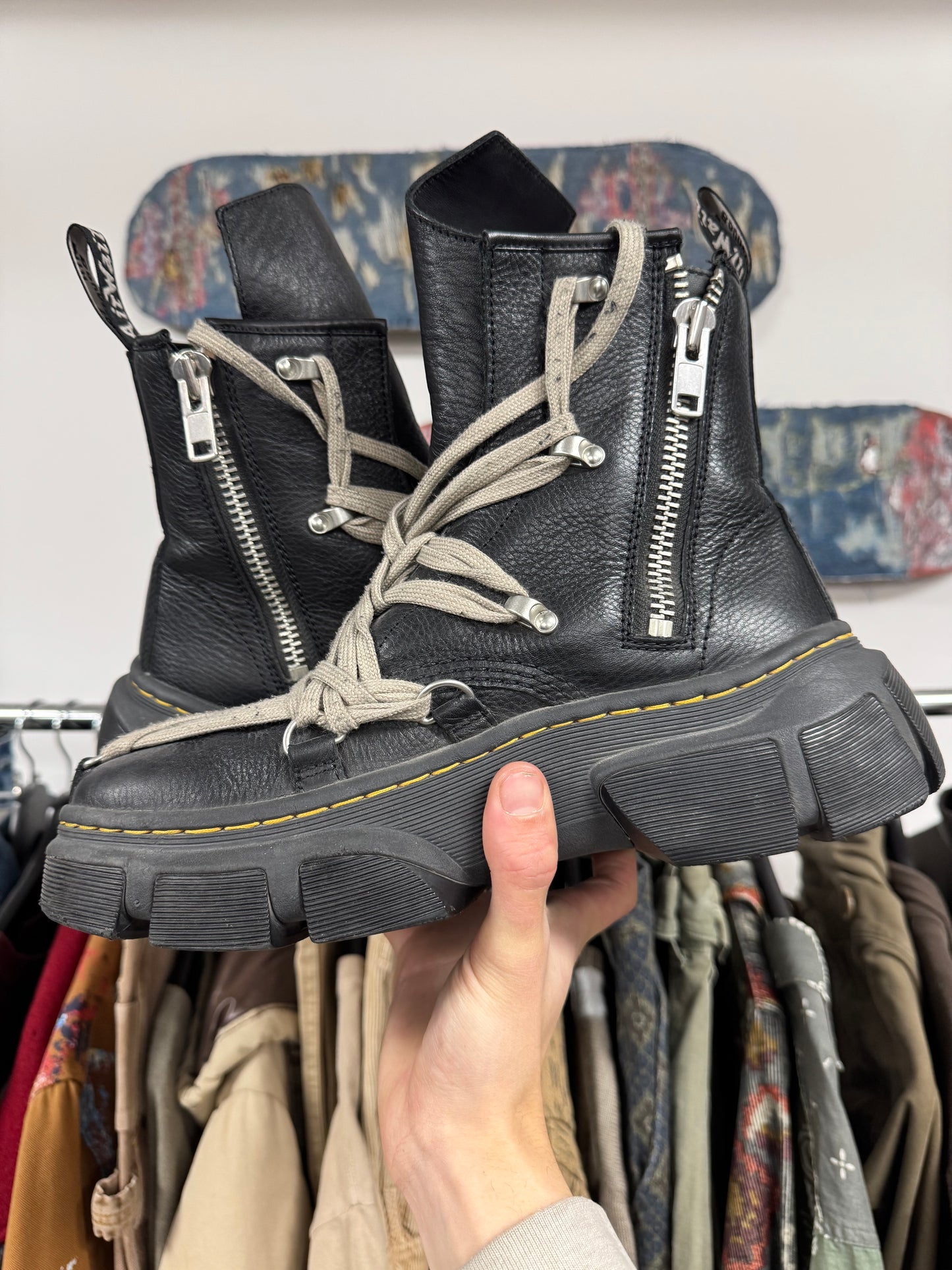 Rick Owens x Dr Martens 1460 Hexagram Lace Boots