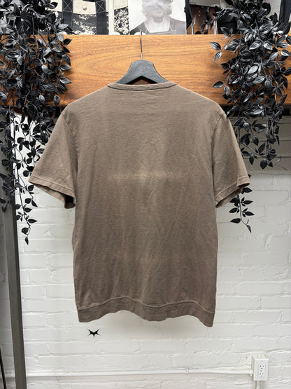 Marithe Francois Girbaud Panelled Brown Short Sleeve Henley