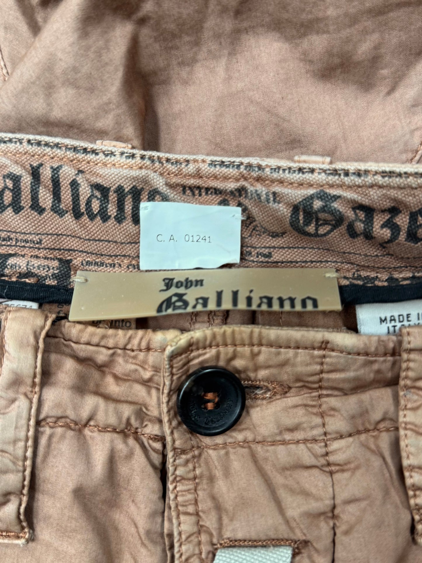 John Galliano Cargo Pocket Drop Crotch Pod Shorts