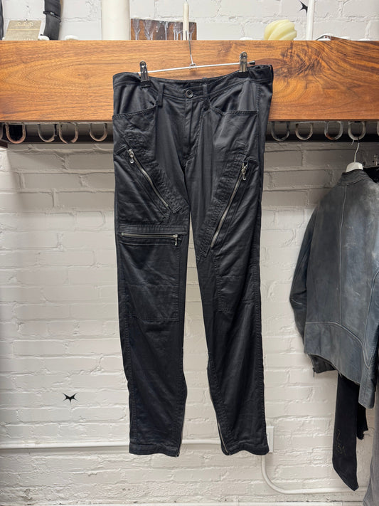 AW2009 Julius ‘Zip-Pocket’ Black Cotton/Satin Slim Cut Pants