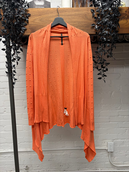 Rick Owens Lilies Coral Pink Waterfall Cardigan