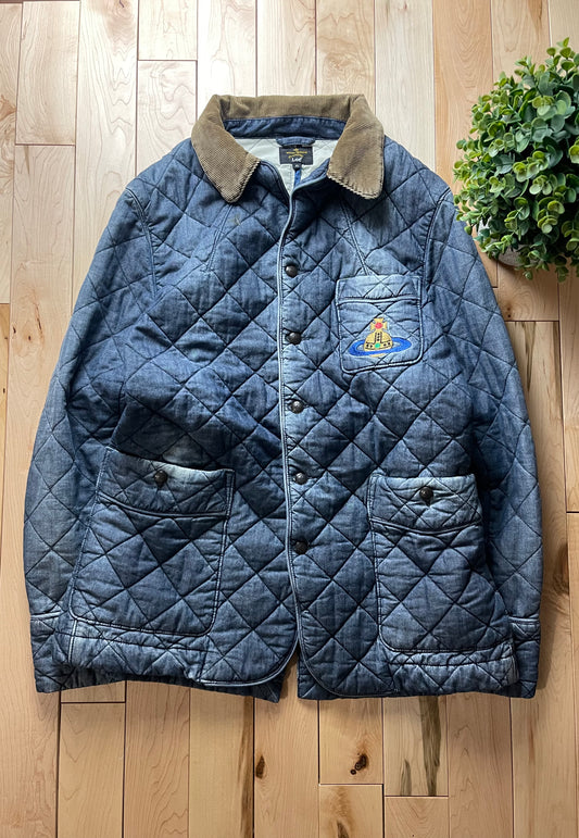 Vivienne Westwood Orb Logo Quilted Denim Chore Jacket