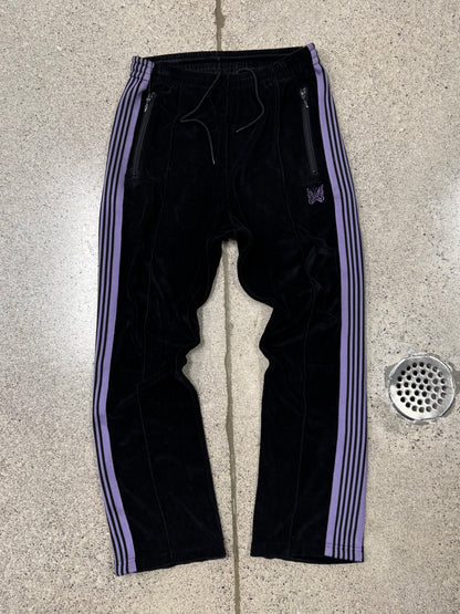 Needles Black/Purple Velour Striped Track Pants