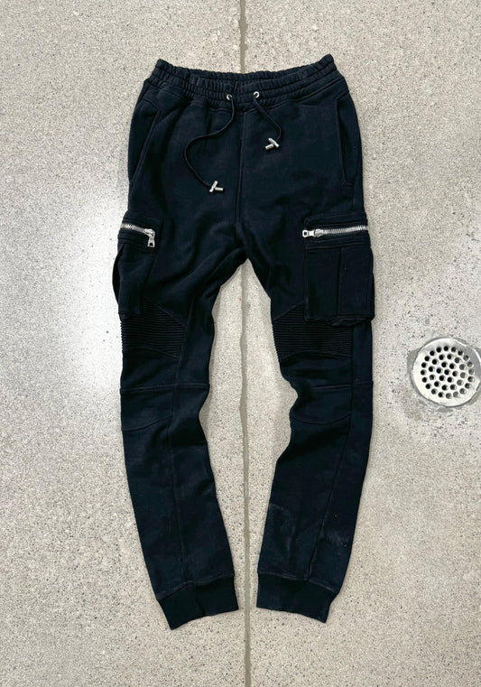 Balmain Decarnin Era Black Cotton ‘Biker’ Sweatpants