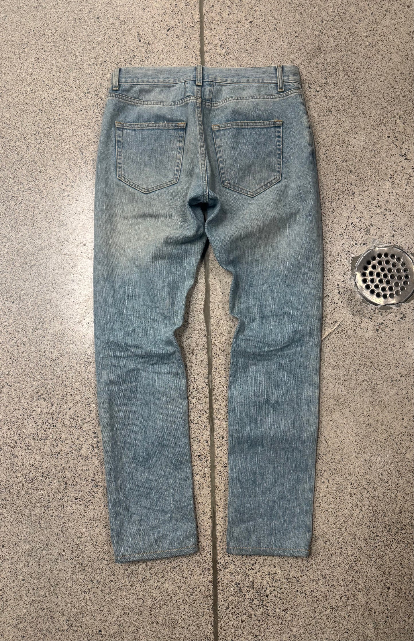 SS2015 Saint Laurent by Hedi Slimane ‘D02’ Washed Blue Skinny Jeans