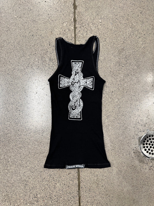 Vintage 90s Chrome Hearts Ribbed ‘Celtic Cross’ Tank Top