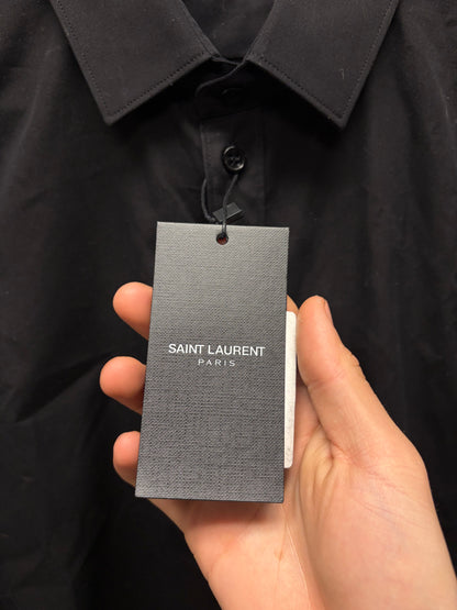 Saint Laurent ‘Staff Uniform’ Black Cotton Button Up T-Shirt