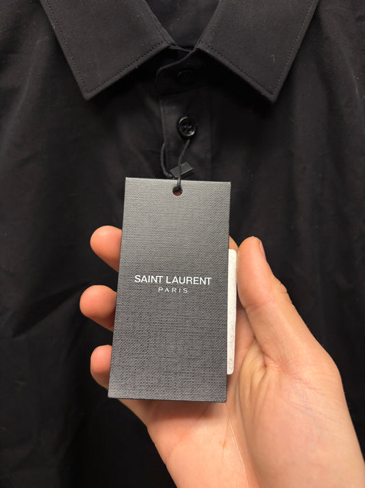 Saint Laurent ‘Staff Uniform’ Black Cotton Button Up T-Shirt