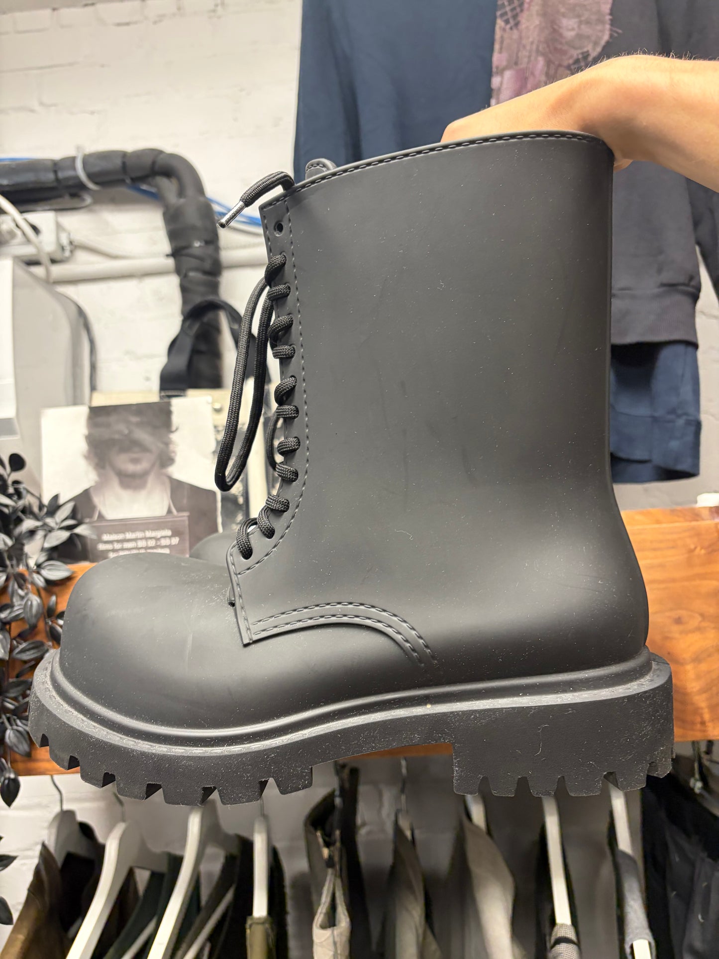 Balenciaga ‘Steroid’ Lace-Up Black Oversized Combat Boots