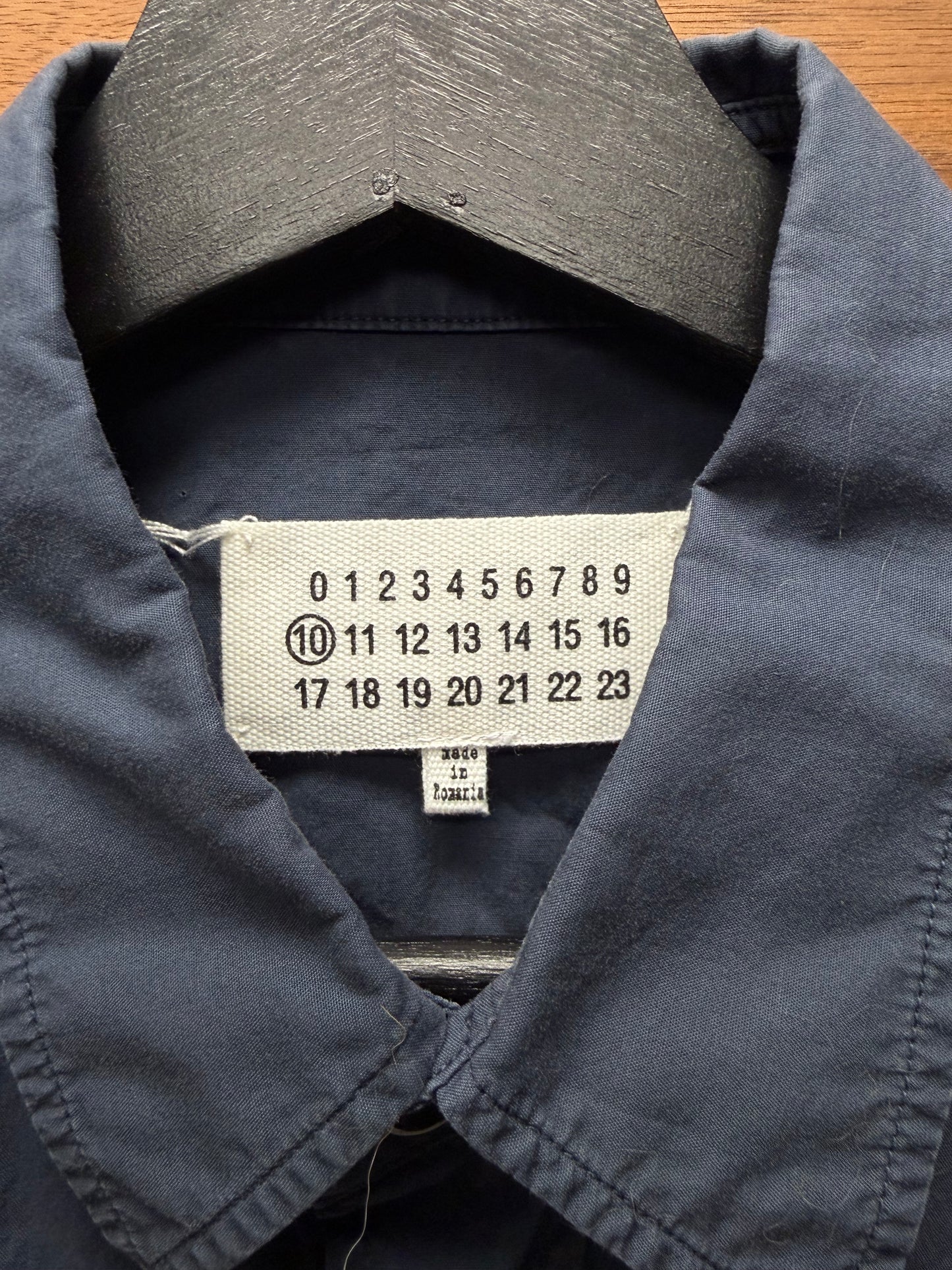 SS2016 Maison Margiela Metal Studded Blue Work Shirt