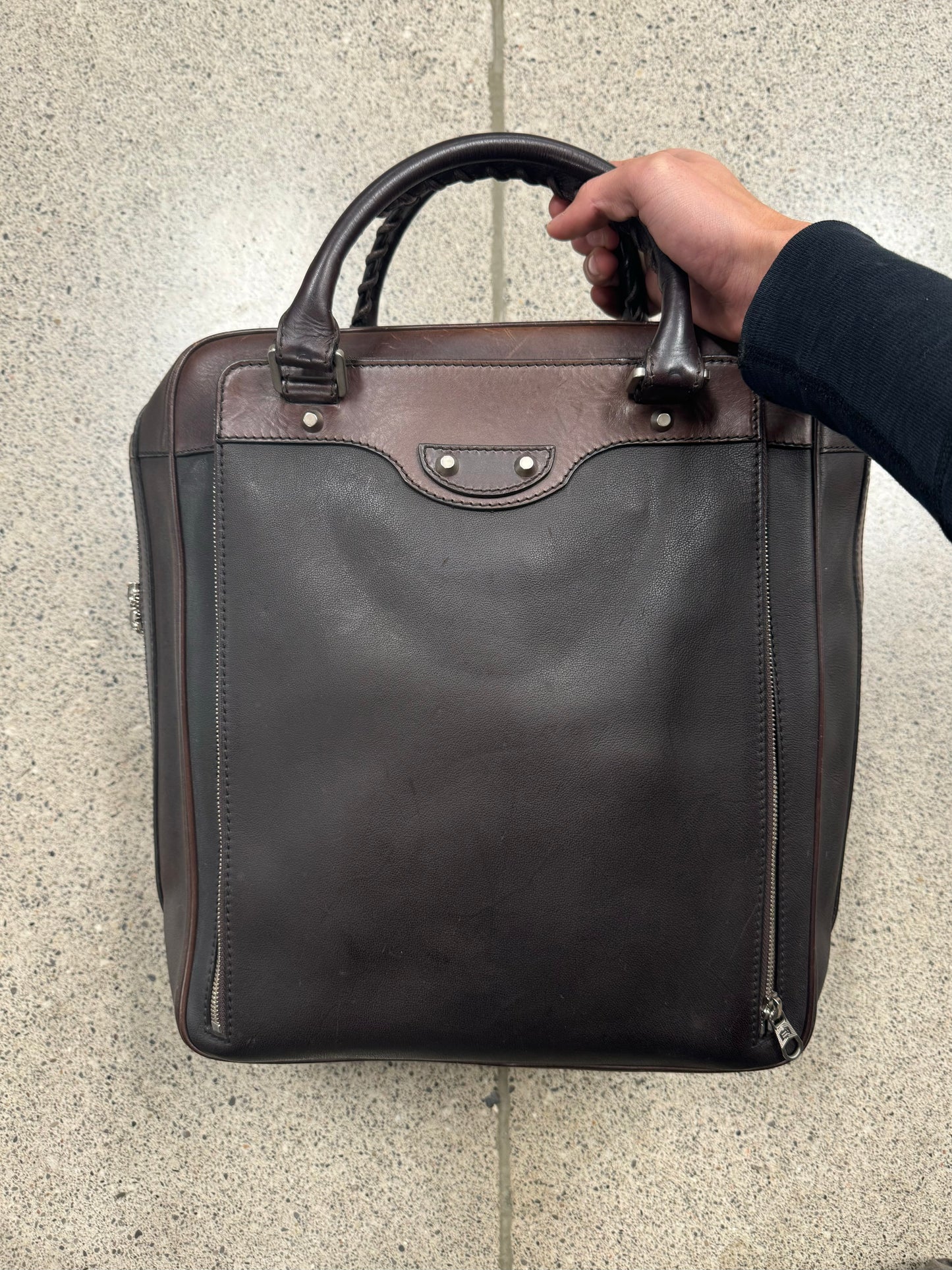 Balenciaga ‘Arena’ Brown Leather Work Bag