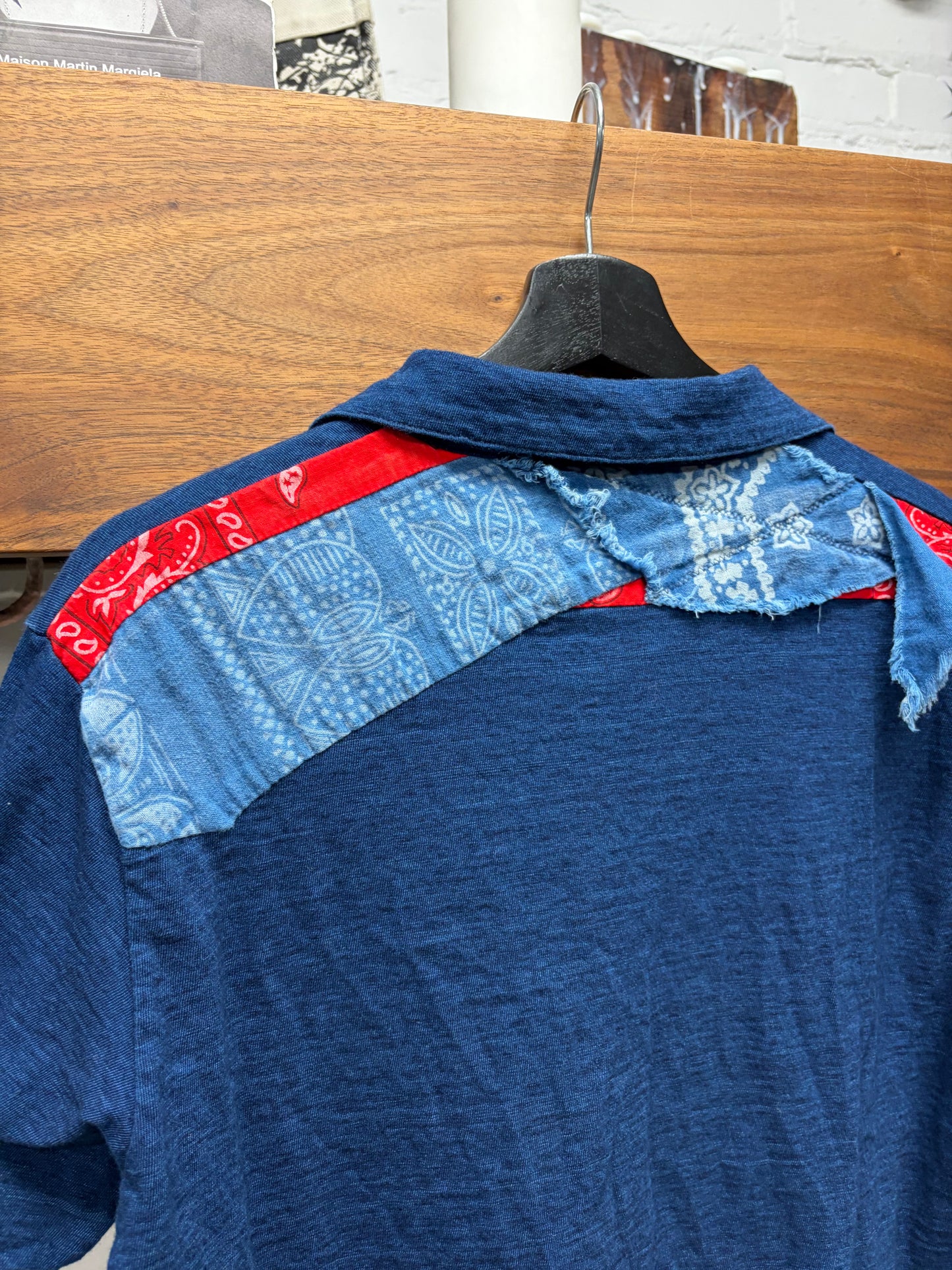 Kapital Reconstructed Denim/Paisley Patched Polo