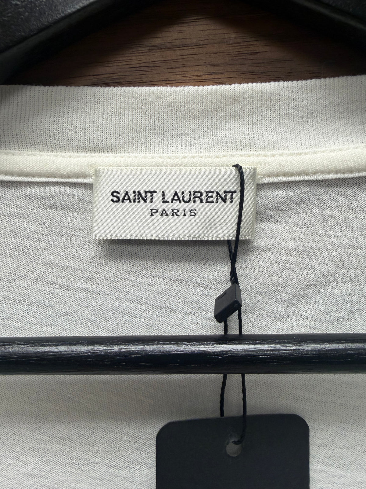 2017 Saint Laurent White ‘Cursive Logo’ Short Sleeve T-Shirt