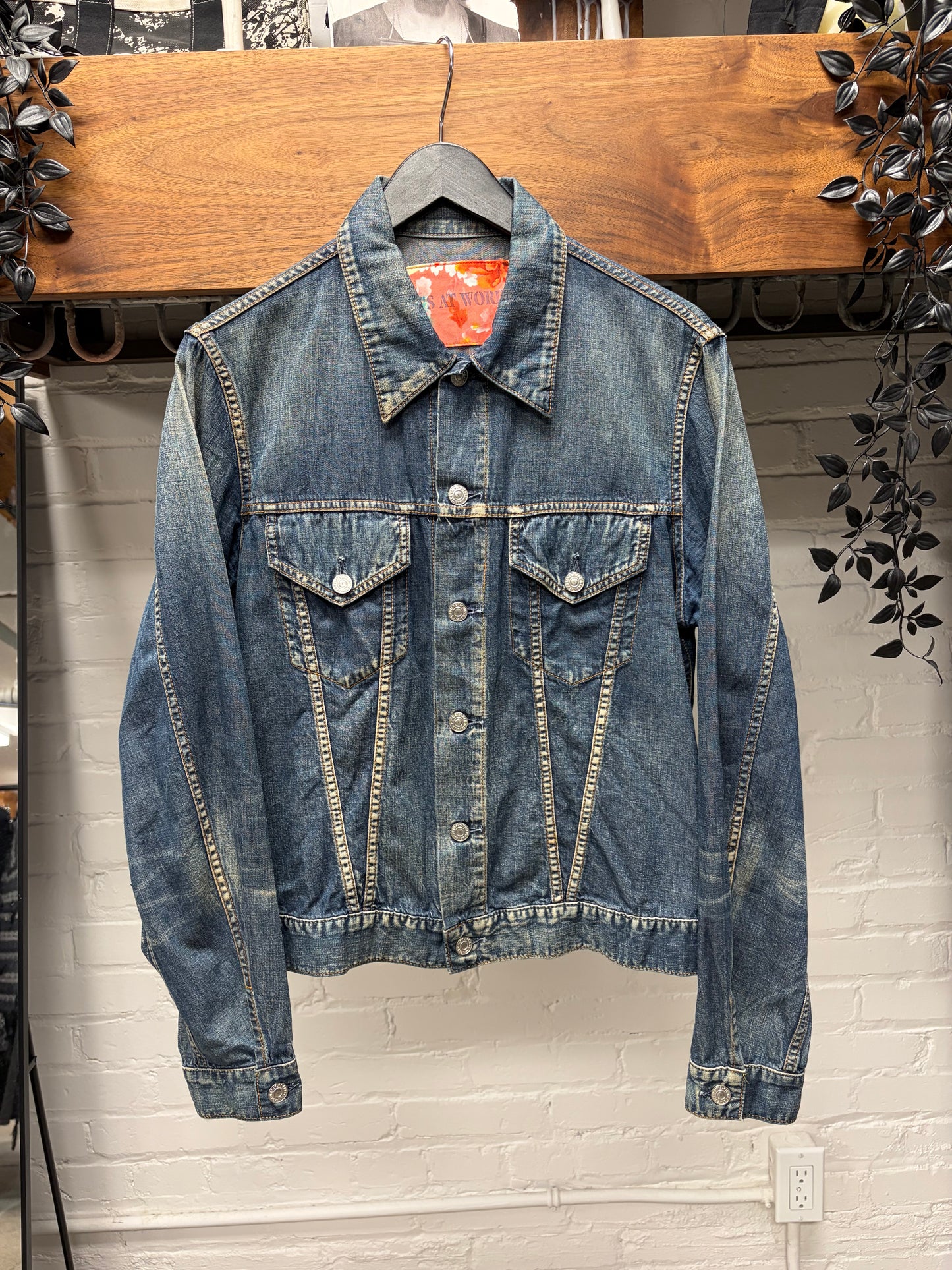 SS2004 Yohji Yamamoto ‘Y’s at Work’ Raw Blue Washed Denim Trucker Jacket