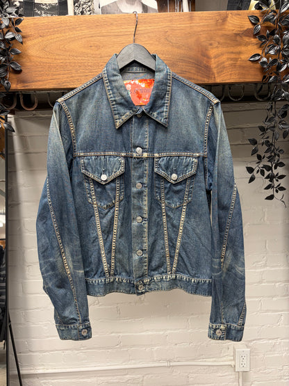 SS2004 Yohji Yamamoto ‘Y’s at Work’ Raw Blue Washed Denim Trucker Jacket