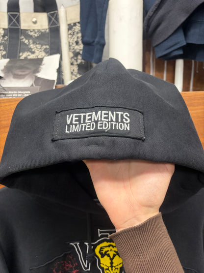 SS2022 Vetements ‘Metal Patched’ Black Oversized Hoodie