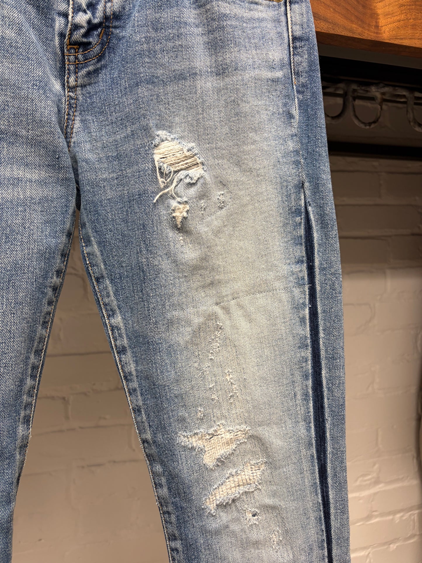 Saint Laurent ‘Inserted Side Seam’ Blue Skinny Jeans