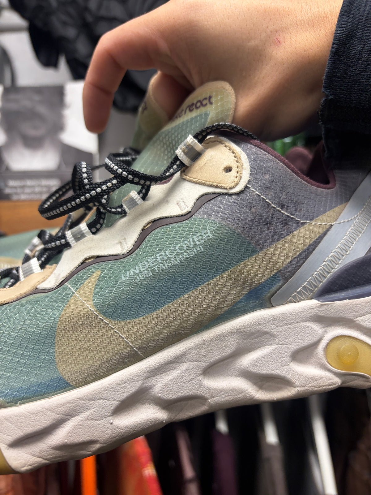 Undercover x Nike ‘React Element 87’ Green Mist Low Top Sneakers