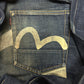 2000s Evisu Hand Painted ‘Gull Logo’ Raw Selvedge Denim