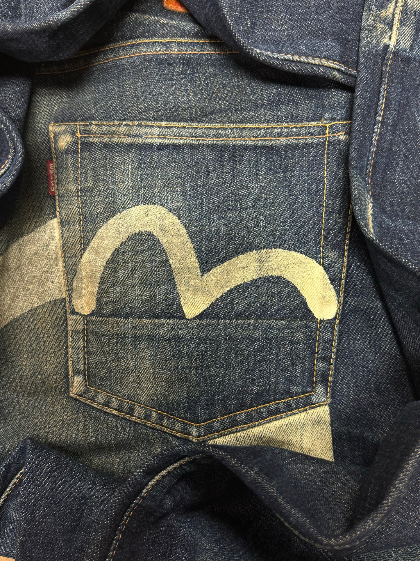 2000s Evisu Hand Painted ‘Gull Logo’ Raw Selvedge Denim