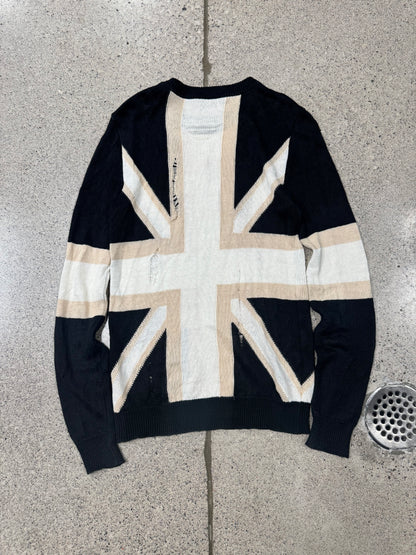 SS2010 Balmain ‘Union Jack’ Distressed Flag Knit Sweater