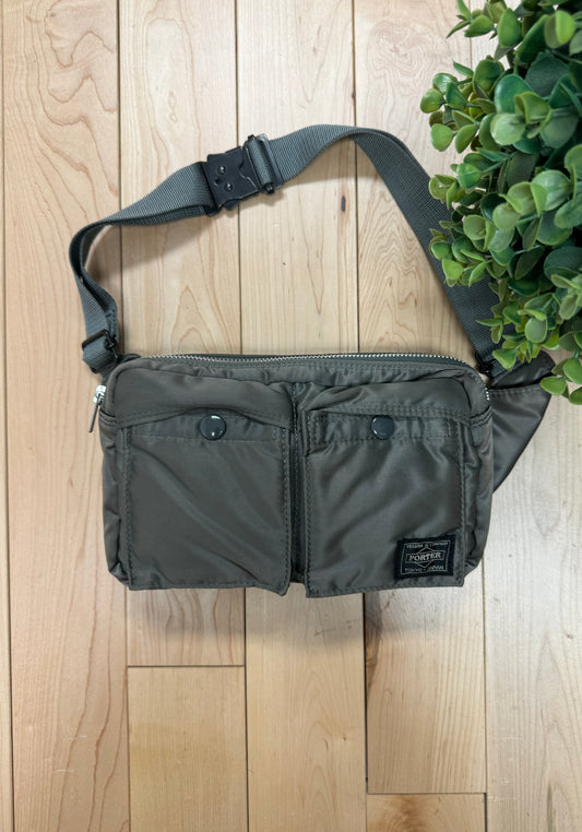 Porter ‘Tanker’ Olive Green ‘Nylon Twill’ Waist Bag