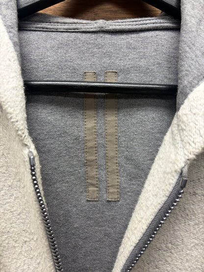 Rick Owens Inside-Out ‘Jason’ Grey Melange Zip-Up Hoodie