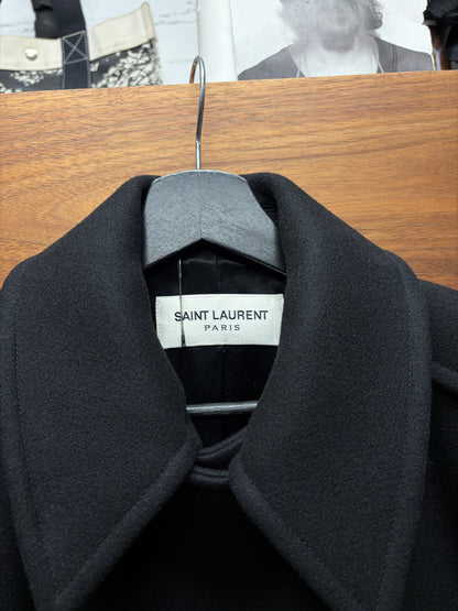 AW2016 Saint Laurent by Hedi Slimane Military Inspired Wool Peacoat