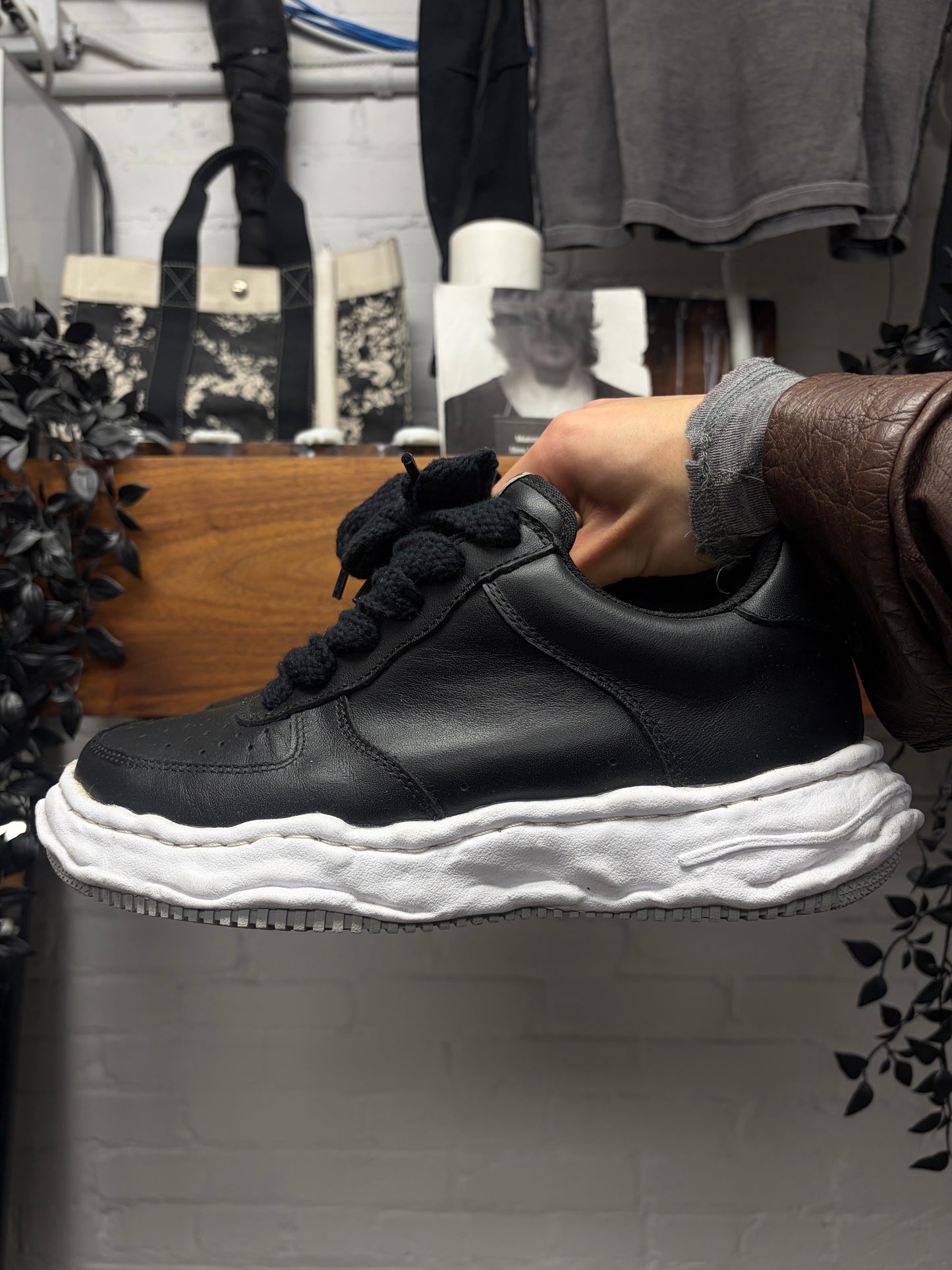 Mihara Yasuhiro ‘Melted Sole’ Black Low Top Sneakers