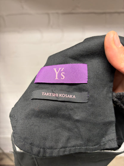 Yohji Yamamoto Y’s Wide Leg Black ‘Sarousel’ 3/4 Length Trousers