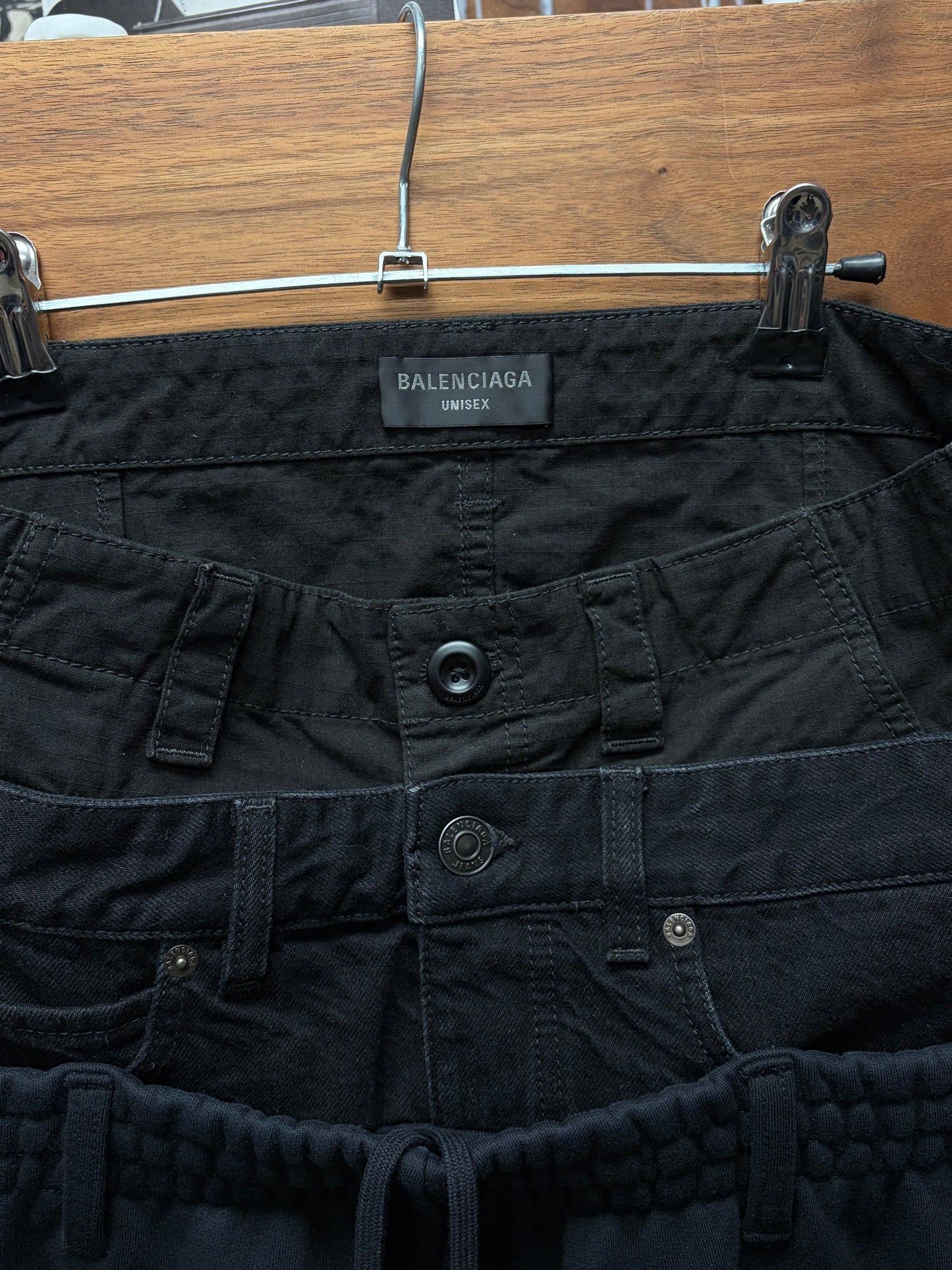 AW2024 Balenciaga ‘Triple Layered’ Wide Leg Hybrid Sweatpants/Denim/Cargo Pants