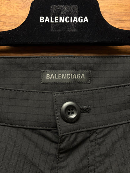 SS2024 Balenciaga ‘Sports Icon Logo’ Black Ripstop Convertible Cargo Pants